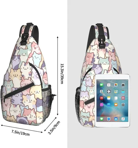 Miniatura 3 de Divertida mochila con diseño de gato, para el pecho de gato, bolsa cruzada de hombro para hombres, mujeres, niños y niñas