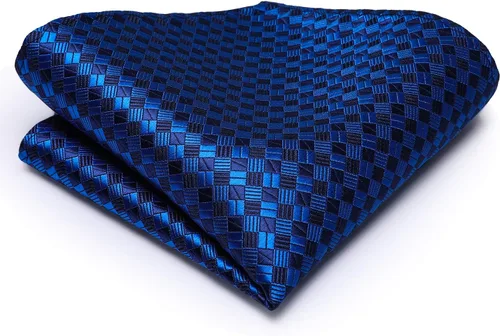 Miniatura 33 de Hi-Tie Corbata clásica de cachemira para hombre con pañuelo y gemelos a cuadros