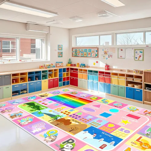 Miniatura 17 de Alfombra infantil para sala de juegos, dormitorio, 2.5 x 4 pies, alfombra educativa ABC para aula, guardería, alfombra antideslizante de aprendizaje
