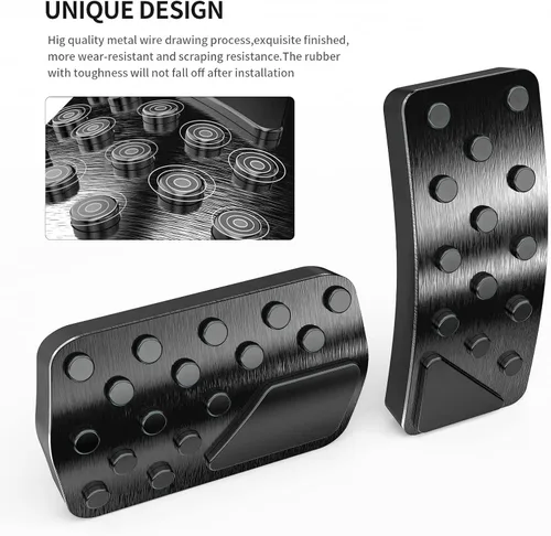 Miniatura 9 de Funda de pedal de aleación de aluminio para Jeep Grand Cherokee 2011-2024 2025 Dodge Durango 2011-2024 2025 Sin perforación Fundas de pedal de freno
