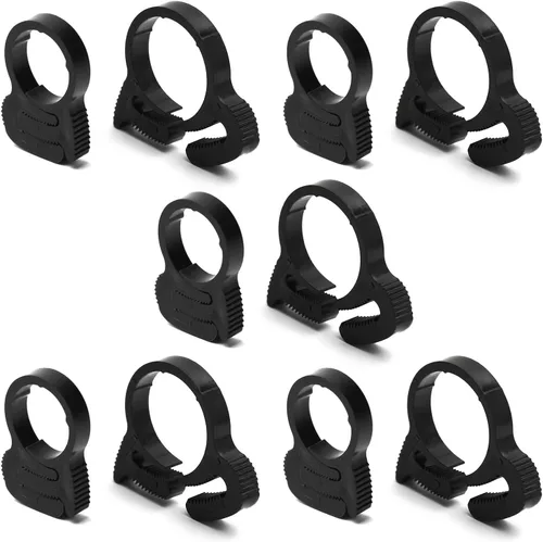 Miniatura 17 de Abrazaderas de manguera de agarre de 0.484-0.559 in de nailon ajustable de plástico resistente rápido doble agarre para fontanería, aplicaciones