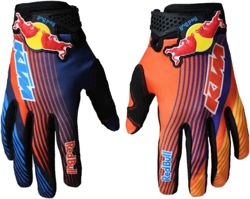Bull - Guantes antideslizantes de ciclismo para motociclismo, ciclismo, dedos completos, todoterreno, para hombres, mujeres y montañismo