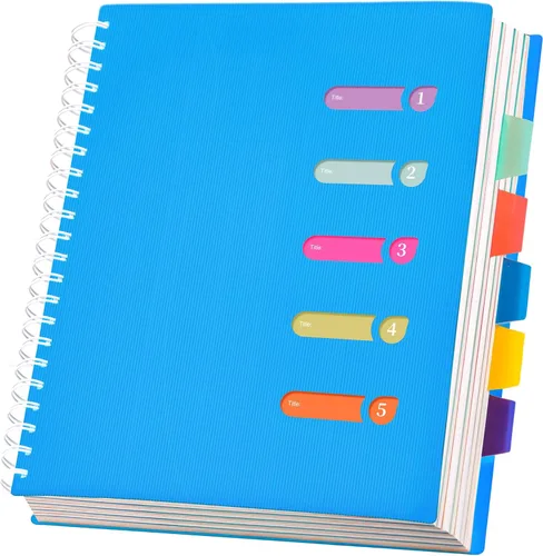 Miniatura 18 de Yoment Cuaderno de espiral de 5 materias encuadernado en espiral con rayas anchas de 7 x 8.5 pulgadas, cuaderno de espiral de tapa dura