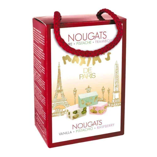 Miniatura 2 de Maxim's de Paris Caramelos de turrones de vainilla y pistacho de frambuesa de Francia 12pc 2.8oz