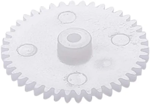 Miniatura 18 de Bettomshin 10 unids engranaje de plástico 44102B 0.5 módulo polea eje de correa robot RC motor mano DIY piezas mecánicas kit blanco