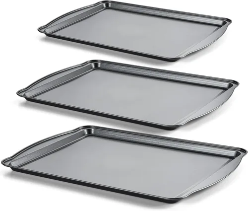 Miniatura 8 de Bandeja para hornear con rejilla de enfriamiento, bandeja de acero al carbono de 17 x 11 x 0.5 pulgadas para hornear [1 hoja + 1 rejilla], bandeja