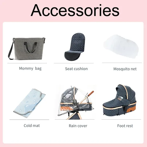 Miniatura 2 de Cochecito de bebé 2 en 1 reversible portátil estándar, cochecito convertible plegable para bebé, carriola para recién nacidos, capazo plegable de 2