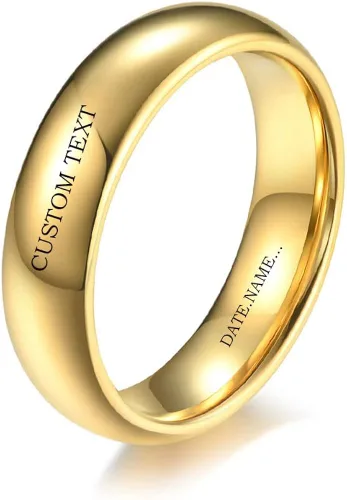 Miniatura 3 de Anillos a juego personalizados para parejas anillos de compromiso de acero inoxidable para parejas juego con 2 anillos grabados en interiores