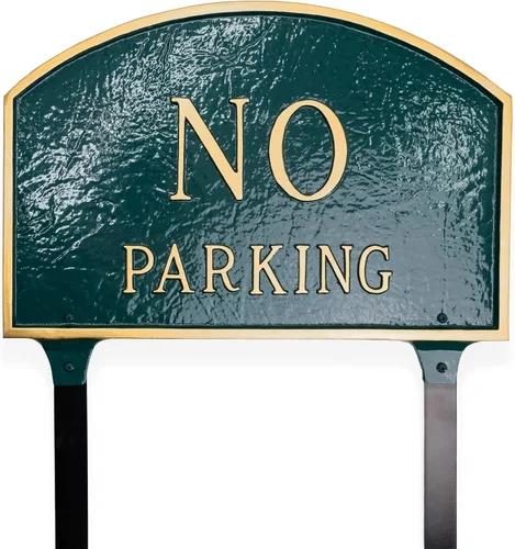 Miniatura 11 de Montague Metal Products SP-8sm-BG Placa de declaración de arco sin estacionamiento, pequeña, negra y dorada Negro/Oro