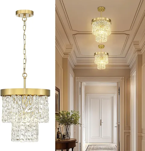 Miniatura 12 de Lámpara colgante de cristal cromado pulido, lámpara colgante moderna, mini lámpara para cocina, comedor, dormitorio, CKPL5510-1P-PC Cromo pulido