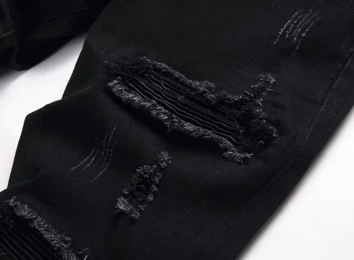 Miniatura 7 de AITITIA Jeans elásticos rasgados de ajuste regular para hombre