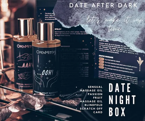 Miniatura 3 de Aceite de masaje para parejas: caja de noche de cita con aceite de masaje relajante para la noche de cita perfecta, incluye dos aceites de masaje