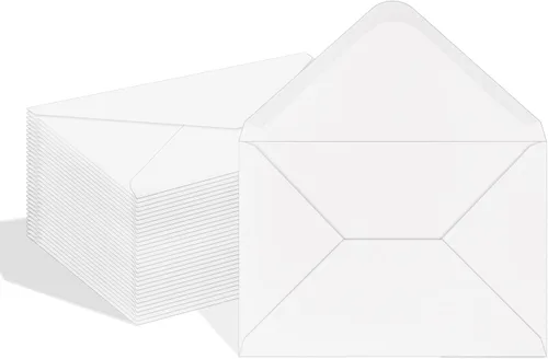 Paquete de 200 sobres blancos A7 con solapa de 5 x 7 V, adecuados para fotos de 5 x 7, tarjetas, bodas, invitaciones, anuncios, regalos de bebé,