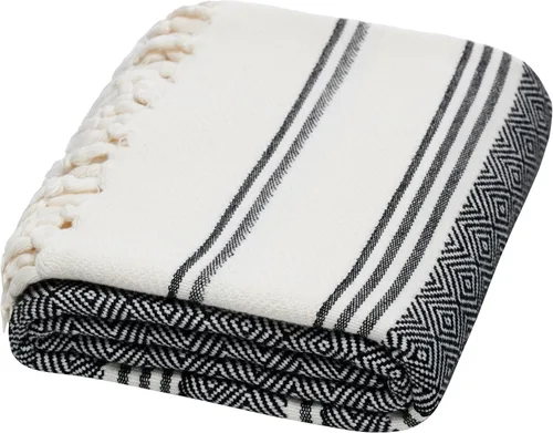 Miniatura 27 de DEMMEX Organic Diamond - Toalla turca de baño y playa 100% algodón turco certificado Oeko-TEX, ultra suave, de secado rápido, ligera, toalla