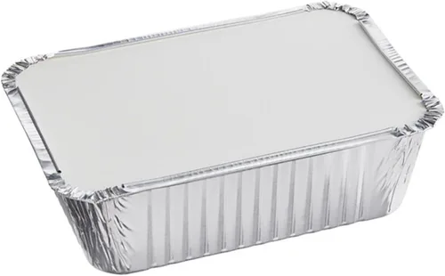Miniatura 4 de Rectangular Board Lid for 5 LB Aluminum Oblong Pan Foil Laminated Underside for Heat Retention Disposable Flat Covers for Catering Takeout Meal