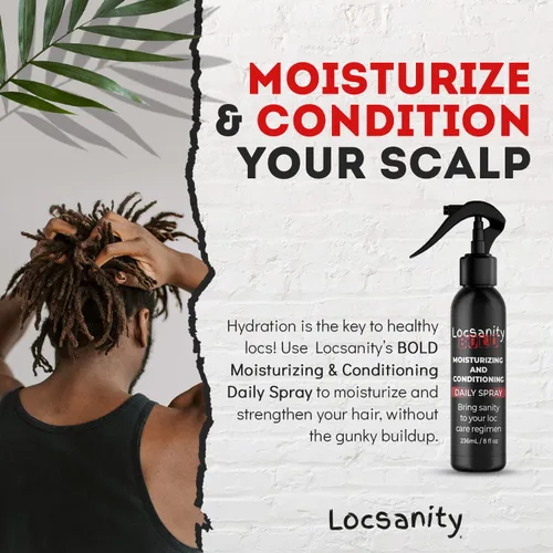 Miniatura 5 de Loc Spray – Locsanity BOLD - Spray hidratante diario para rastas, rastas, ligero para el cuero cabelludo y el cabello, spray acondicionador natural