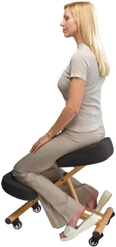 Miniatura 6 de Modern Home Silla ergonómica con ruedas de postura arrodillada - camello/negro