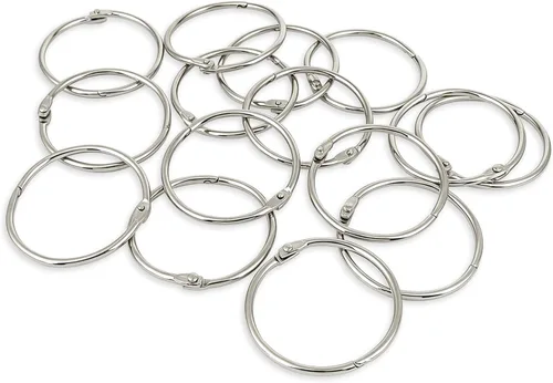 KTOJOY 2 pulgadas (paquete de 15) anillos de libro de hojas sueltas, con metal niquelado para llaves y tarjetas de índice, para escuela, hogar u