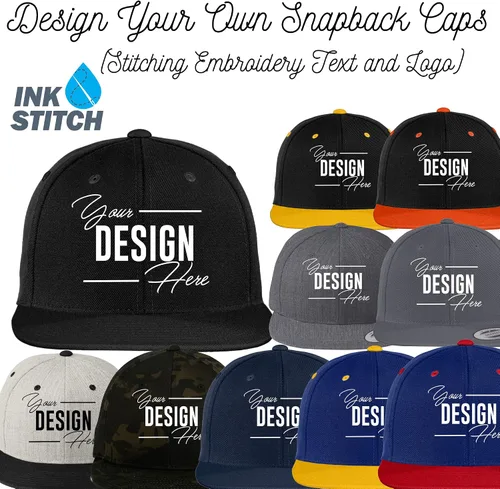 Miniatura 3 de INK STITCH Stc19 Diseña Tu Propio Logo Textos Bordado Snapback Caps - Multicolores