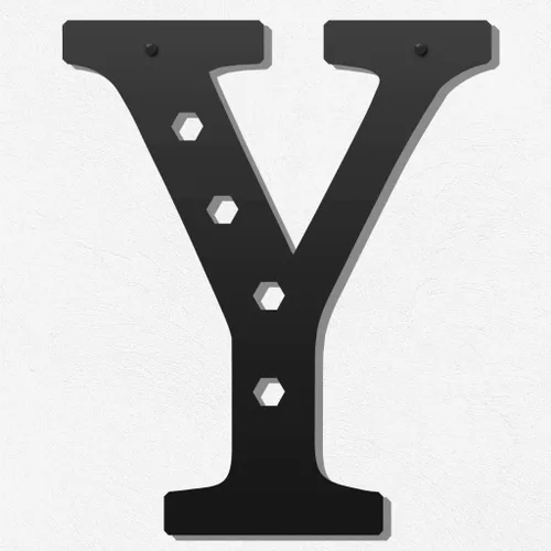 Miniatura 16 de Letras metálicas para decoración de pared de 12 pulgadas, letras colgantes negras, letras visuales 3D grandes del alfabeto moderno, decoración