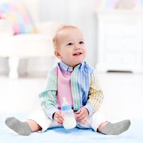 Miniatura 3 de Tphon Calcetines antideslizantes para niños pequeños, 12 pares de calcetines de agarre para niños y niñas, calcetines de tobillo antideslizantes