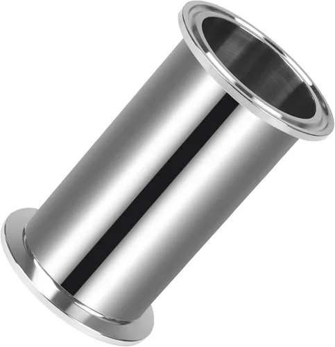 Miniatura 10 de Tubo de Abrazadera Triple 2 Pulgadas OD Bobina Sanitaria Longitud 6 Pulgadas Extremo de Abrazadera OD 50.5mm Tubo Redondo Liso de Acero Inoxidable