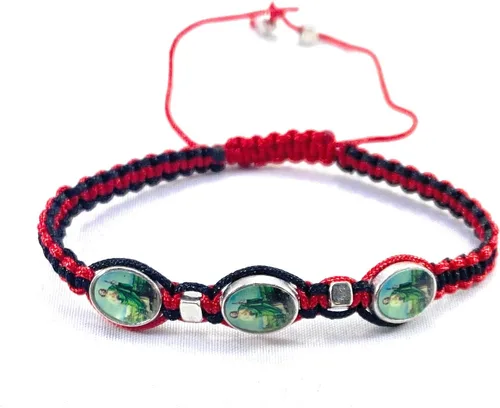 San Judas Rojo Y Negro Color Pulsera Ajustable Pulsera De San Judas Tadeo Hilo Color Rojo Y Negro