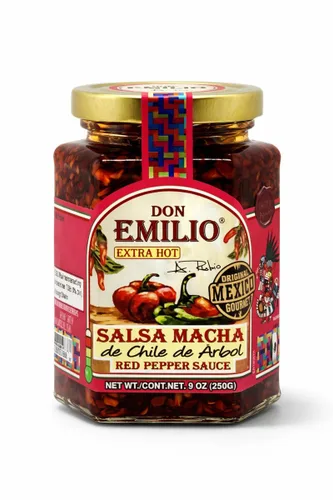 Don Emilio Salsa Macha de Chile Picante (9 oz) (Paquete de 1) | Keto, Vegano | Crujiente, Hormigueante | Picante, Sabroso | Pimiento Rojo, Chile