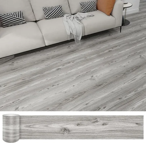 Miniatura 17 de Lareko 6 pies cuadrados, azulejos de suelo de madera para despegar y pegar, paquete de 4 azulejos de vinilo gris (sin residuos de adhesivo) 36"×6