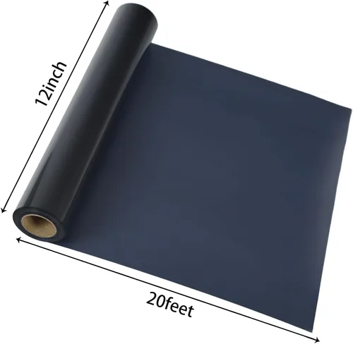 Miniatura 3 de guangyintong Rollos de vinilo de transferencia de calor de soplo negro, vinilo 3D de 12 pulgadas x 20 pies para planchar, para camisetas, vinilo HTV