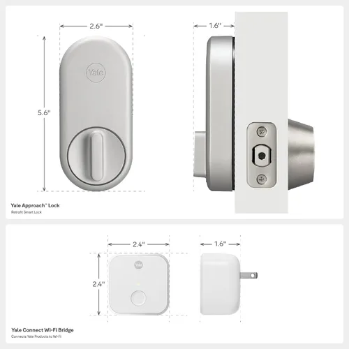 Miniatura 8 de Yale Approach Smart Wi-Fi Deadbolt Retrofit Smart Lock, llaves virtuales ilimitadas, control remoto de aplicaciones, entrada sin llave