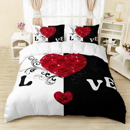 Miniatura 28 de AILONEN Juego de ropa de cama de mariposas en blanco y negro tamaño King, juego de funda de edredón con estampado de estilo en relieve de lujo