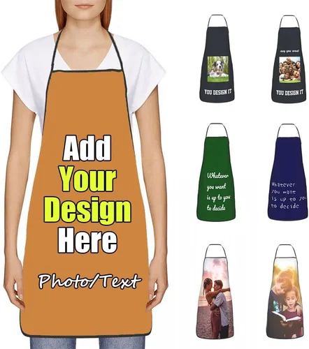 Miniatura 44 de Delantal Personalizado, Diseña Tu Propio Delantal de Cocina para Cocinar, Sube Tus Fotos Favoritas Logo, Añade Cualquier Nombre o Texto