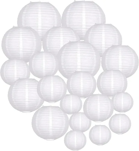 Miniatura 10 de Faroles de papel decorativos, linternas colgantes redondas, suministros de fiesta para graduación, despedida de soltera, género, neutro, baby