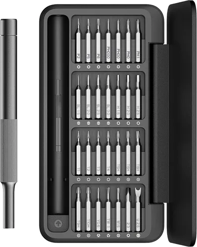 HOTO Juego de destornilladores de precisión 28 en 1, bits magnéticos manuales pequeños y caja, juego de reparación de destornilladores mini para
