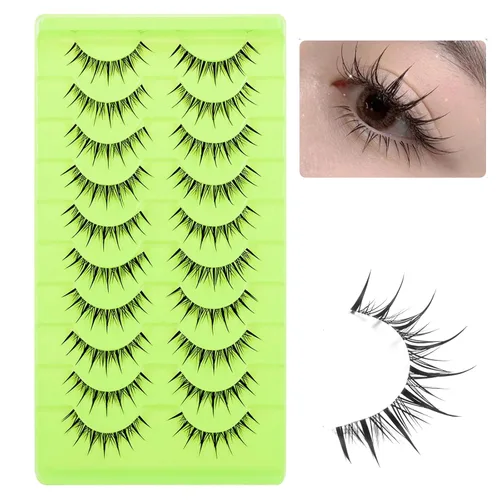Miniatura 11 de Pestañas postizas de visón 3D, pestañas postizas naturales y finas, 0.59 pulgadas, pestañas largas y esponjosas, herramientas de maquillaje de ojos