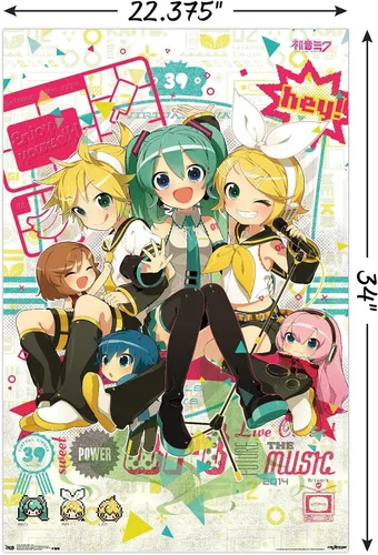 Miniatura 3 de Trends International Hatsune Miku Hey - Póster de pared (22.375 x 34 pulgadas)