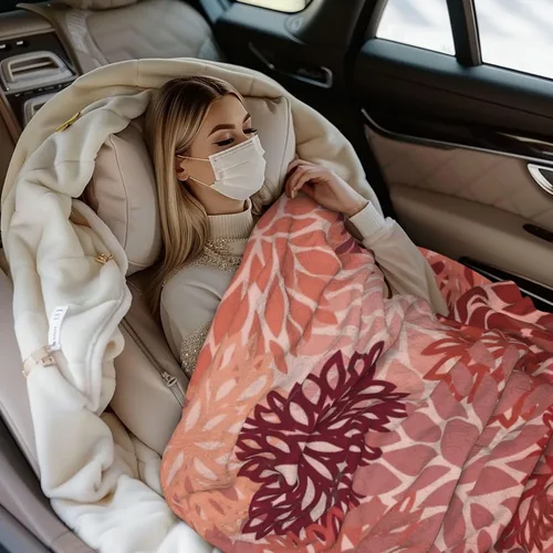 Miniatura 5 de Perinsto Manta floral de crisantemo rojo y rosa, ultra suave y cálida para todas las estaciones, manta decorativa de vellón para cama, silla