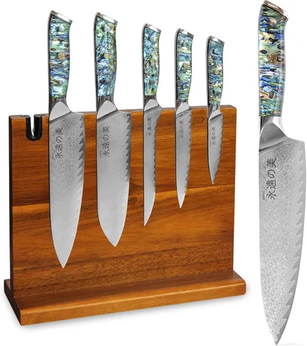 Miniatura 16 de Cuchillo de cocina de Damasco, acero de damasco de 67 capas, juego de cuchillos de chef profesionales de 13 pulgadas para cocina, mango ergonómico