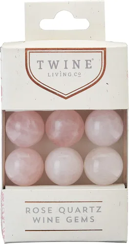 Miniatura 9 de Twine Gemas de vino de cuarzo rosa, enfriadores de bebidas rosas, esferas de piedra de cuarzo rosa pulido real, piedras de whisky, rosa, juego de 6