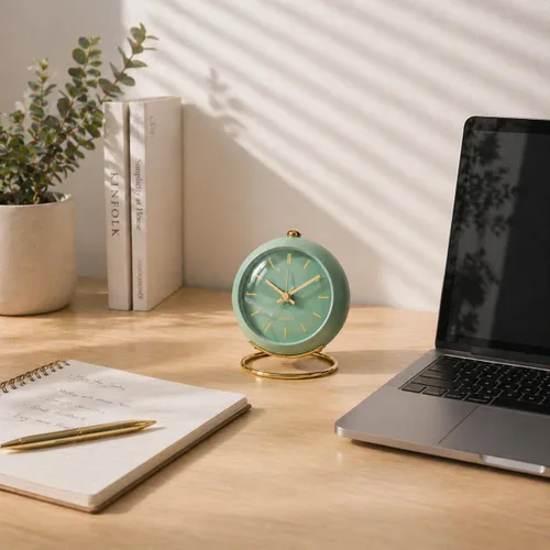 Miniatura 3 de AYRELY® Relojes Despertadores de Escritorio a Batería con Luz, Reloj Analógico Pequeño Retro Silencioso Sin Tictac, Reloj de Mesa Fuerte para Mesita