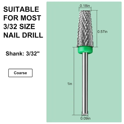Miniatura 2 de Broca de carburo de tungsteno 5 en 1, broca de uñas electrónica de barril cónico para uñas de gel acrílico, eliminación de forma de uñas doble