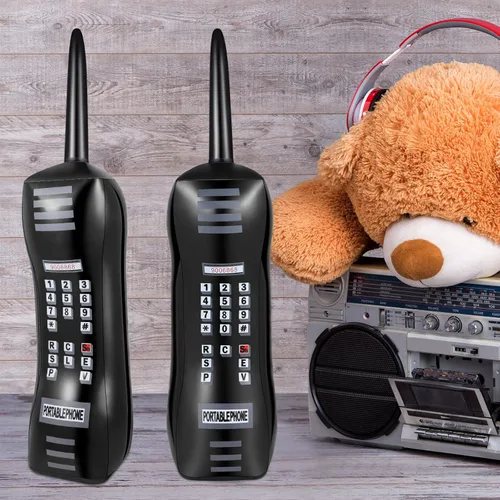 Miniatura 6 de Chivao 4 piezas inflables para teléfono de los años 80 y 90, decoraciones de fiesta retro inflables para teléfonos celulares celulares falsos