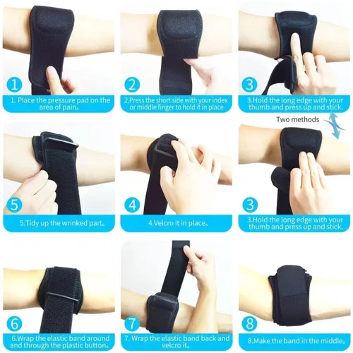 Miniatura 3 de Protector de antebrazo, codera de tenis para hombres y mujeres, codera de golfista, bandas de apoyos de antebrazo, soporte de codo de golf, alivio