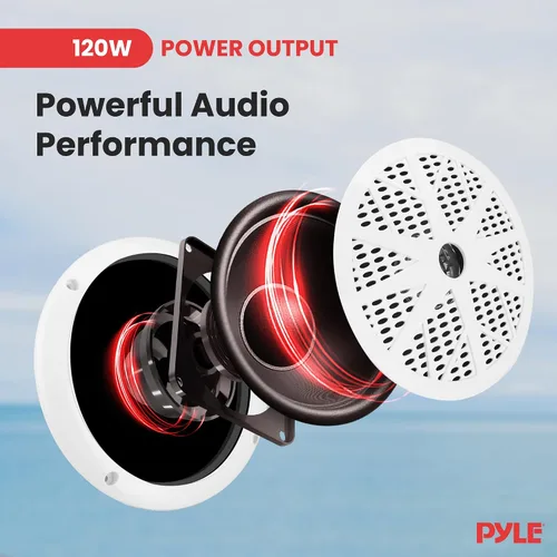 Miniatura 5 de Pyle Juego de altavoces receptores de radio marina, 12 V, estilo Single Din, compatible con Bluetooth, impermeable, sistema de consola digital