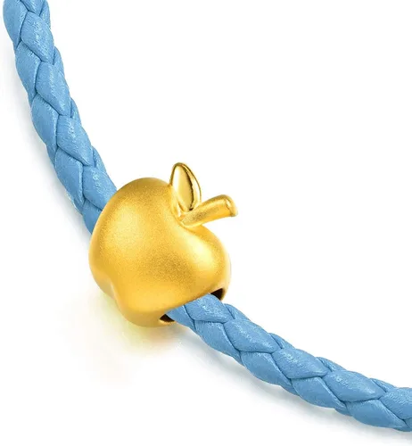 Miniatura 5 de CHOW SANG SANG 85391C - Pulsera de oro sólido de 24 quilates con dije de manzana para mujer