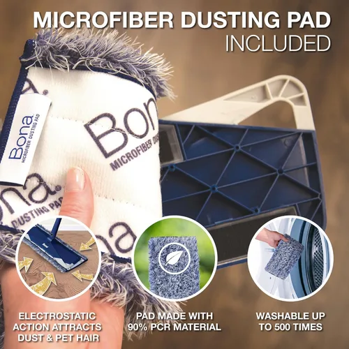 Miniatura 3 de Bona El paquete de 3 almohadillas de microfibra incluye almohadilla de limpieza para polvo, limpieza y limpieza profunda, para suelos de madera dura