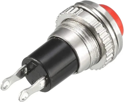 Miniatura 3 de uxcell Interruptor de botón momentáneo rojo de montaje de 0.394 in SPST NO 5pcs