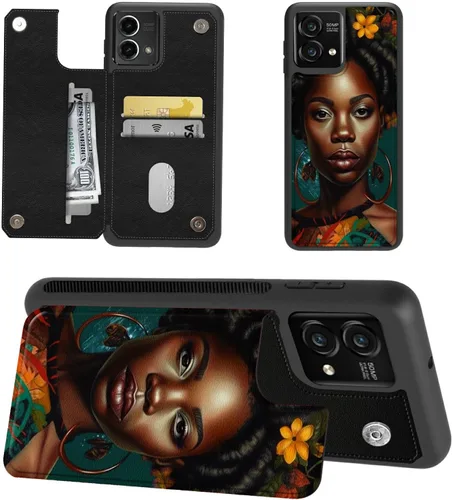 Miniatura 11 de Funda tipo cartera para Moto G Stylus 5G 2023 con soporte para tarjetas, bloqueo RFID, piel sintética, función atril, cierre magnético, funda