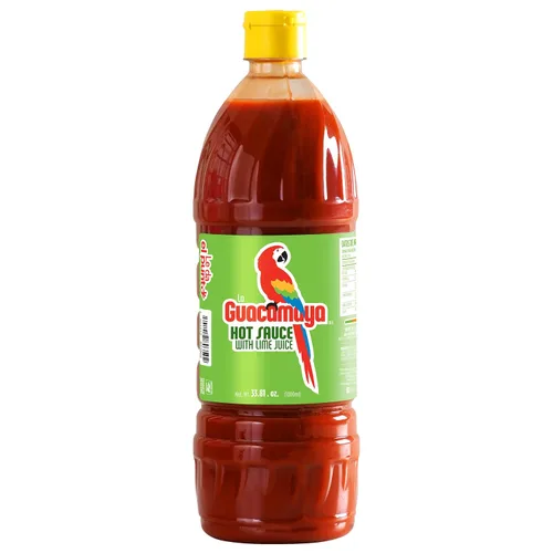 La Guacamaya Auténtica salsa picante con jugo de lima (33.81 onzas líquidas) - Salsa picante mexicana - Salsa picante - Salsa picante Comida